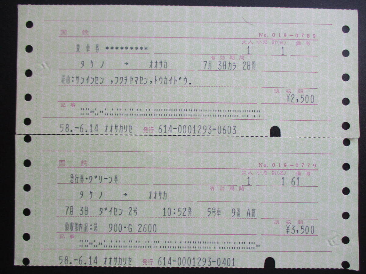 使用済 国鉄 切符 マルス券 急行 指定席券 2枚セット ばんだい 2号 使用済 国鉄 切符 マルス券 急行 指定席券 2枚セット ばんだい 2