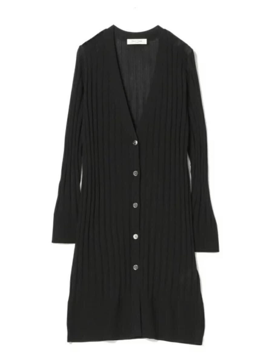 新品未使用Demi-Luxe BEAMS/ ワイドリブロングカーディガン　ブラッ