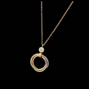 トリニティネックレス 3リング シルバーゴールド 896 ペンダント ゴールドカラー シルバー アクセサリー