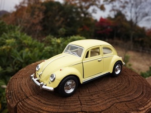 【送料450円】ワーゲン ミニカー ビートル 1967年式 1/32 ライトイエロー フォルクスワーゲン VOLKSWAGEN