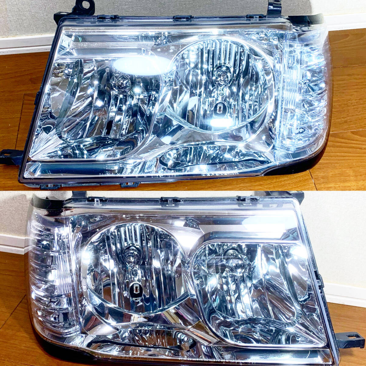 ランドクルーザー100 後期型　純正ヘッドライト 美品 ランクル100後期 純正ヘッドライト エメクロ 左右セット