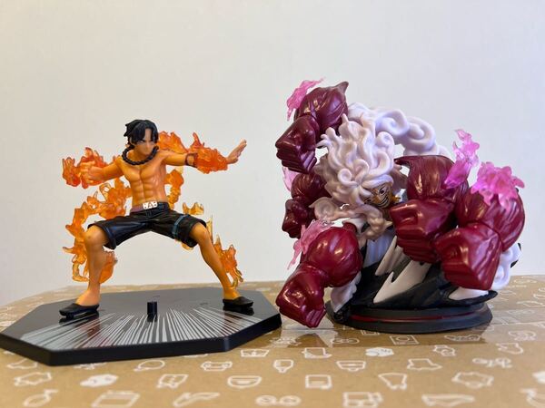 ONE PIECE ニカ ルフィ ギア5 鬼ヶ島決戦 フィギュア エース 箱無し 兄弟