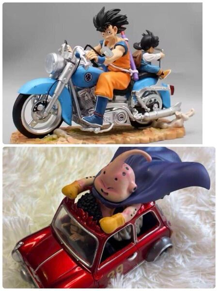 【新品未使用】ドラゴンボール 人気キャラクター フィギュア2点セット 悟空 悟飯 魔人ブウ ミスターサタン 海外製 箱無し 青Ver.