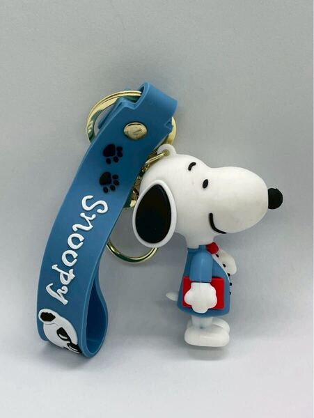 【新品未使用】SNOOPY スヌーピー シリコンキーホルダー チャーム ブック ブルー キーホルダー ストラップ