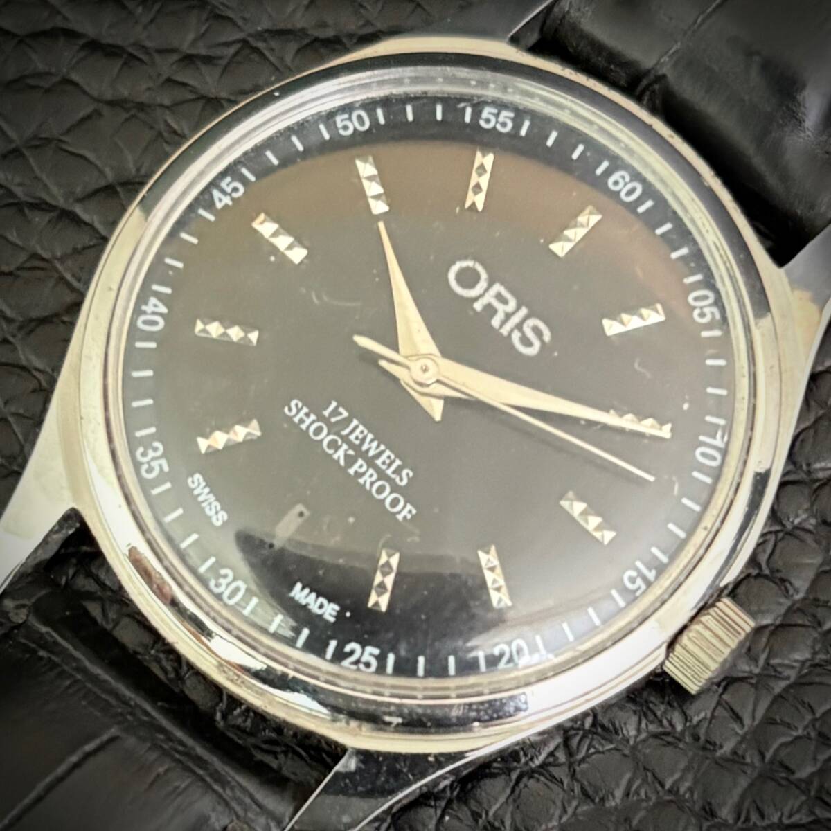 ORIS アナログ腕時計 オーバホール済アンティーク70Sスイス製ブラック Yahoo!オークション -「オリス 腕時計 アンティーク