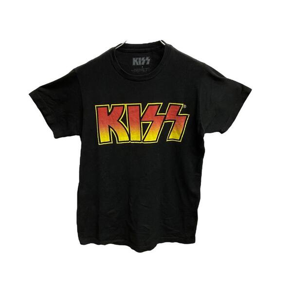 キッス バンドTシャツ 黒 S ロゴプリント 古着 メキシコ製【4638】
