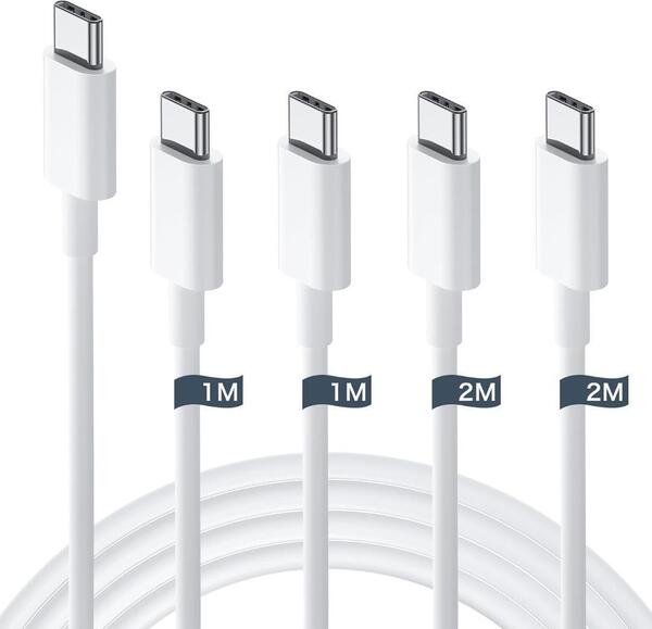 USB タイプC ケーブル【1M/1M/2M/2M 4本】60W超急速充電 814