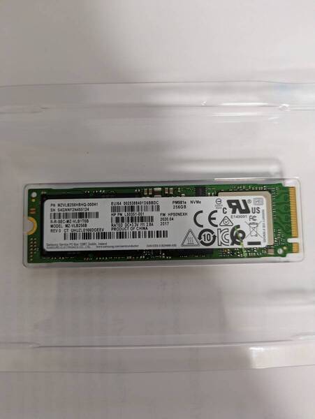 【1208時間】送料無料!★Samsung SSD MZVLB256HBHQ-000H1 256GB★NVMe PCIe3.0×4★M.2 Type 2280★正常動作確認済み