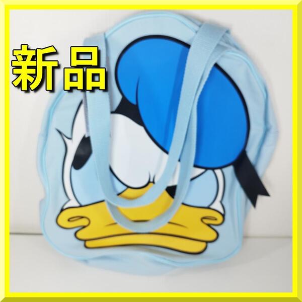 ドナルドダック ビッグフェイス キャンバス トート 新品 Donaid duck ドナルド 海外ディズニー限定 ミッキー カバン トートバッグ yf771