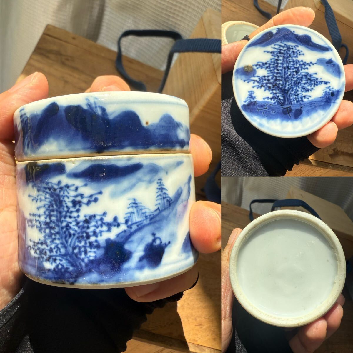 【倉庫整理品】古美術 • 染付三足香炉 • 時代物:XG--34 Yahoo!オークション -「古染付」の落札相場・落札価格