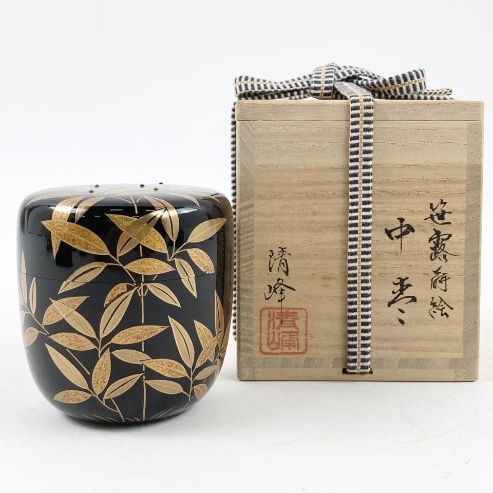 【中棗 金ぼかし 武蔵野 蒔絵】前田清峰 共箱 Yahoo!オークション -「清峰」(棗) (漆芸)の落札相場・落札価格
