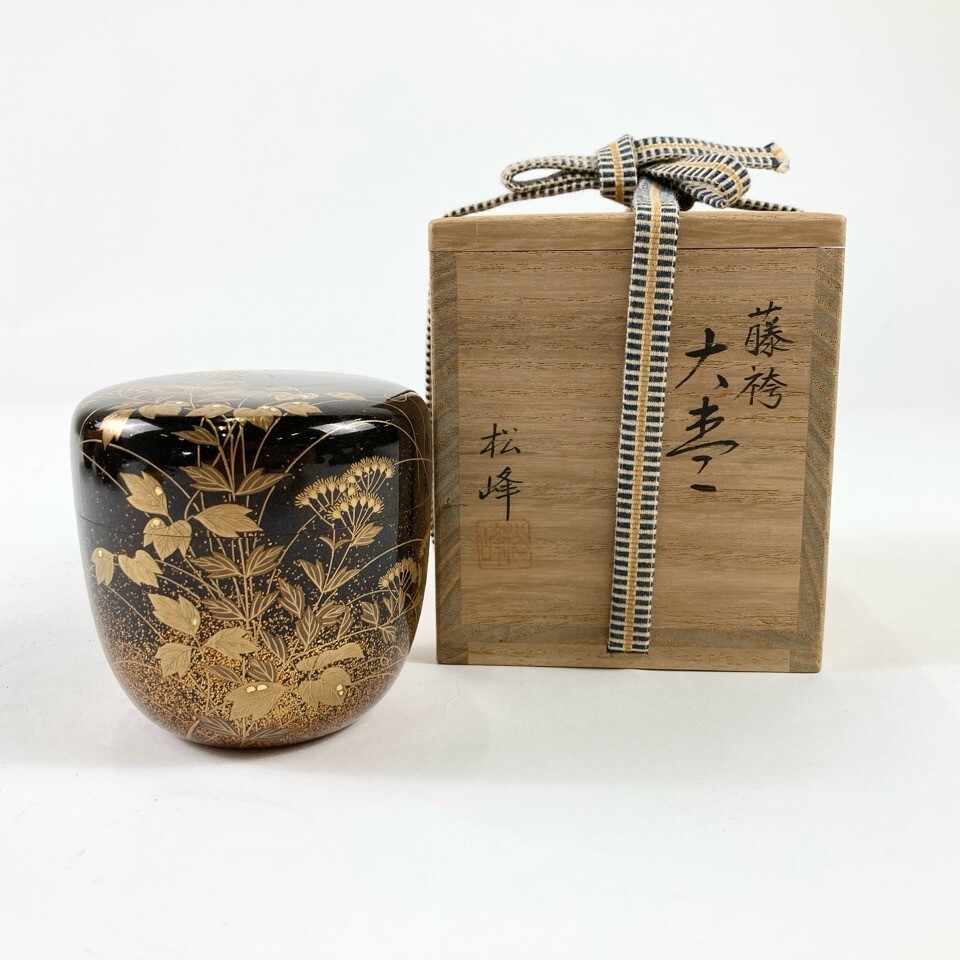 R182 棗 『中出松峰作』『黒漆塗』『槍梅蒔絵』『雪吹棗』 共箱 茶道具 Yahoo!オークション -「松峰」(漆芸) (工芸品)の落札相場・落札価格