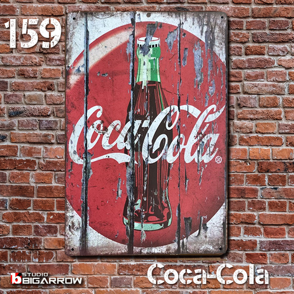 159 ブリキ看板 20×30㎝ Coca-Cola コカ・コーラ ガレージ メタルプレート アメリカンインテリア USフェンス 世田谷ベース