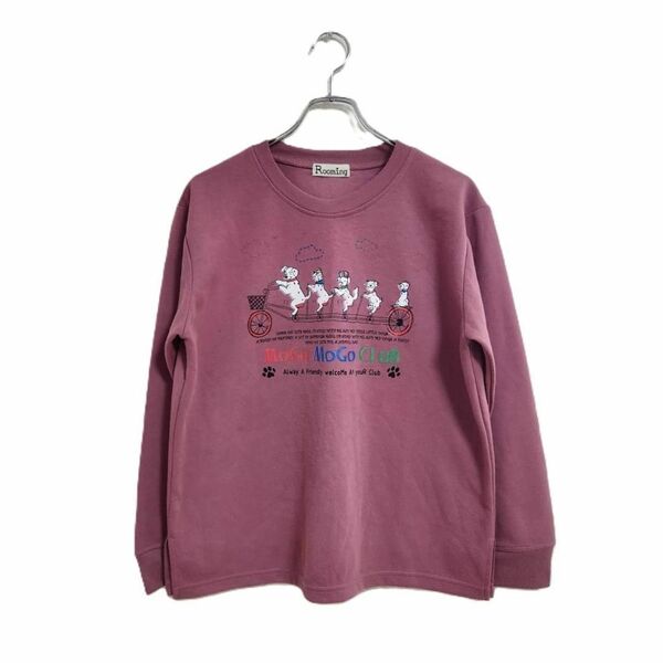 Rooming 犬プリント ロングTシャツ プルオーバー M 長袖 カットソー
