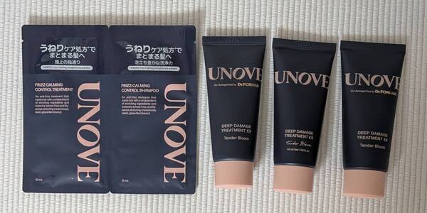 【新品】UNOVE アノブ トリートメント ミニサイズ3個&シャンプートリートメント サンプル