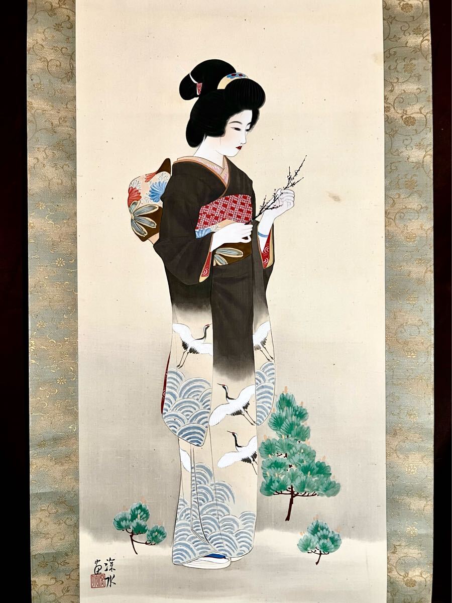 水*山様 伊藤深水 夏の夜 肉筆水彩画 1956年頃 紙本著色 肉筆 舞妓 芸妓 Yahoo!オークション -「伊東深水 肉筆」の落札相場・落札価格