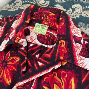 uimaikai ハワイアンシャツ アロハシャツ 開襟 ビンテージ ハワイ製 usa製 総柄