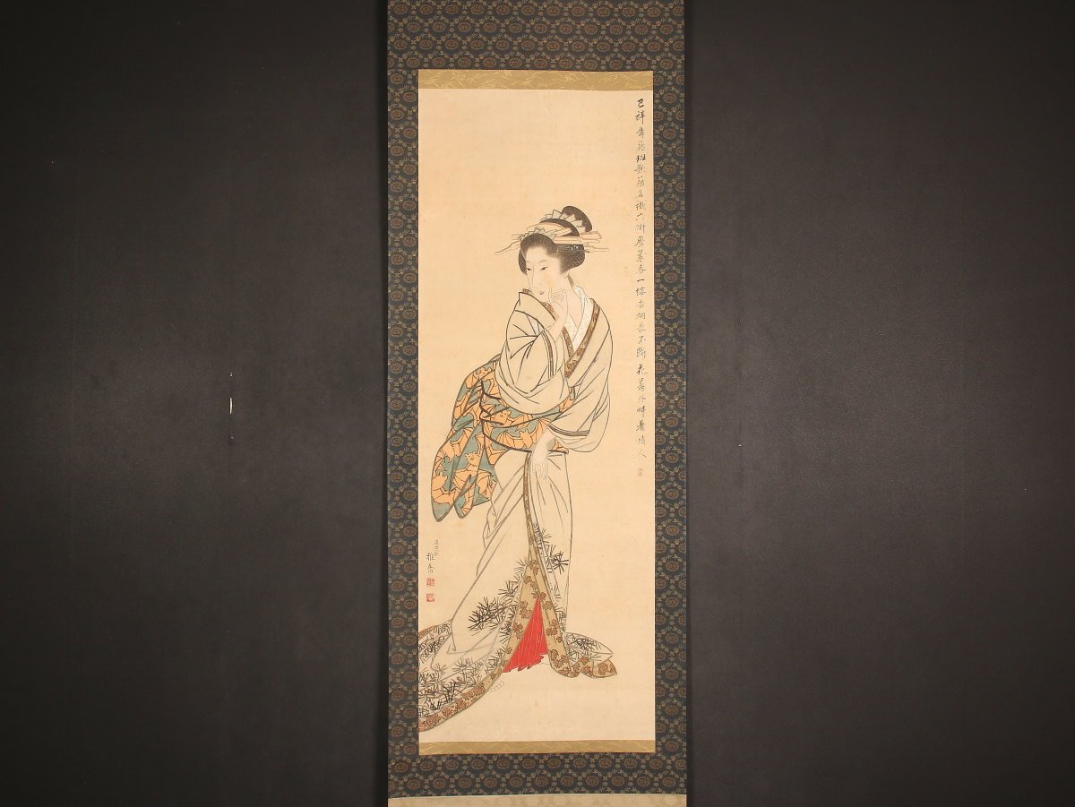 古画 美人画 画賛 作家銘有 掛け軸 合わせ箱 書画、骨董品、美術品 江戸時代 2025年最新】Yahoo!オークション -美人画掛軸の中古品・新品・未