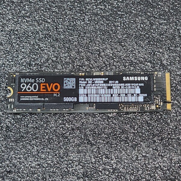SAMSUNG SSD 960 EVO(MZ-V6E500) 500GB NVMe SSD フォーマット済み PCパーツ M.2 2280 動作確認済み 480GB 512GB