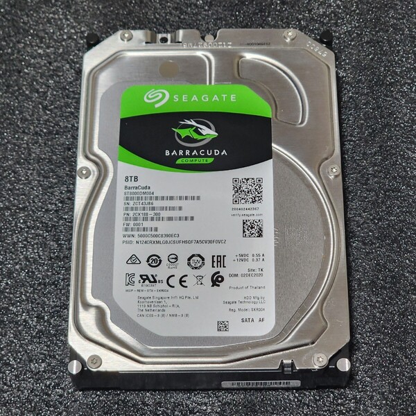 【送料無料】SEAGATE BARRACUD ST8000DM004-2CX188 8TB 3.5インチ内蔵HDD 2020年製 フォーマット済み 正常品 PCパーツ 動作確認済 (4)