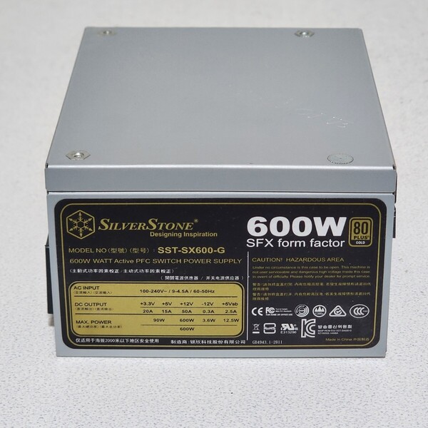 SilverStone SST-SX600-G 600W 80PLUS GOLD認証 SFX電源ユニット フルプラグイン 動作確認済み PCパーツ
