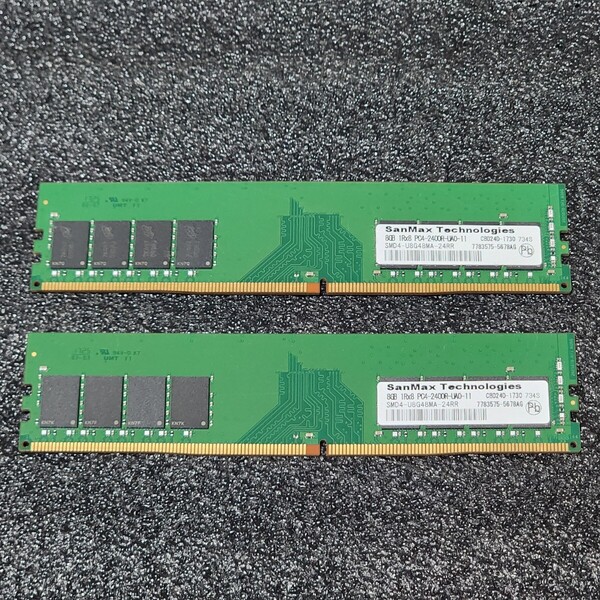 SanMax DDR4-2400MHz 16GB (8GB×2枚キット) SMD4-U8G48MA-24RR 動作確認済み デスクトップ用 PCメモリ (2)