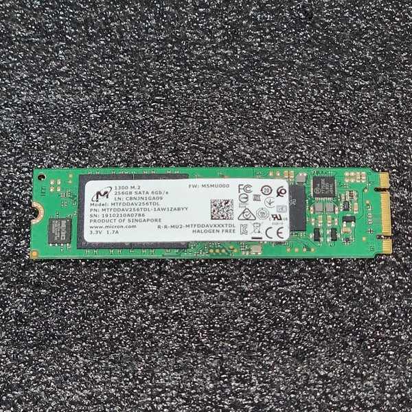 Micron 1300 MTFDDAV256TDL 256GB SATA SSD フォーマット済み PCパーツ M.2 2280 動作確認済み 240GB 250GB