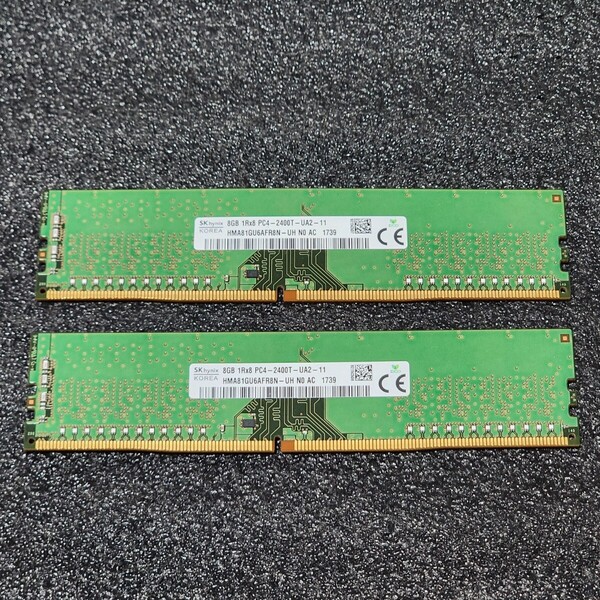 SK HYNIX DDR4-2400MHz 16GB (8GB×2枚キット) HMA81GU6AFR8N-UH 動作確認済み デスクトップ用 PCメモリ