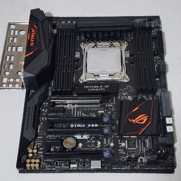 ASUS STRIX X99 GAMING IOパネル付属 LGA2011-3 ATXマザーボード 最新Bios 動作確認済 PCパーツ