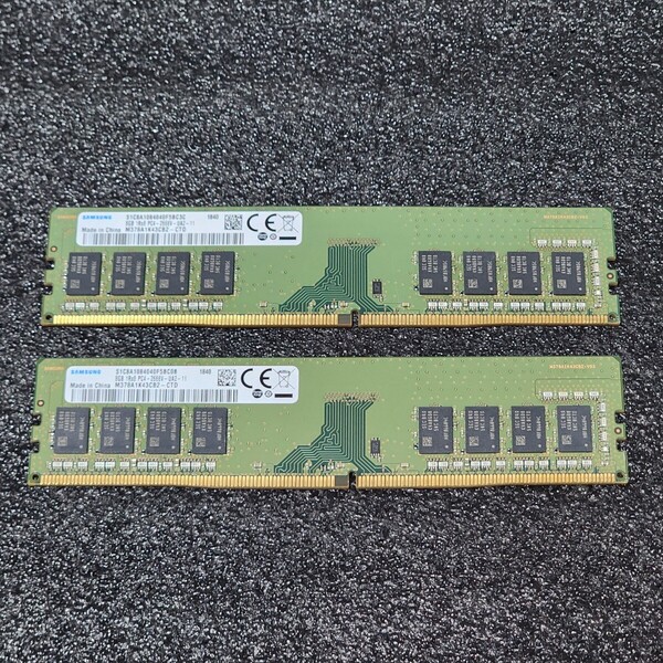 SAMSUNG DDR4-2666MHz 16GB (8GB×2枚キット) M378A1K43CB2-CTD 動作確認済み デスクトップ用 PCメモリ (1)