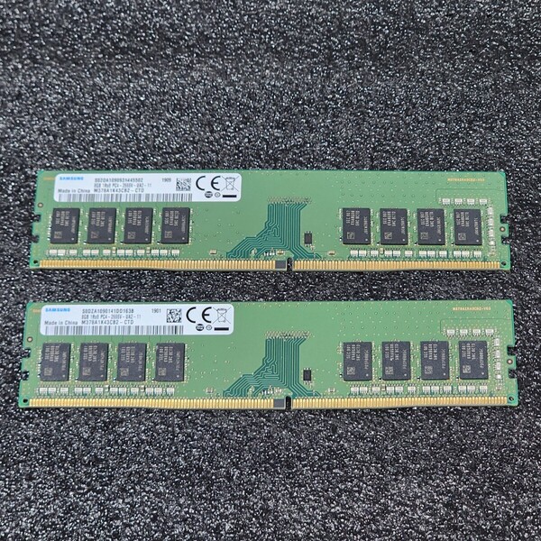 SAMSUNG DDR4-2666MHz 16GB (8GB×2枚キット) M378A1K43CB2-CTD 動作確認済み デスクトップ用 PCメモリ (2)