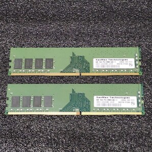 SanMax DDR4-2666MHz 16GB (8GB×2枚キット) SMD4-U8G48ME-26VR 動作確認済み デスクトップ用 PCメモリ