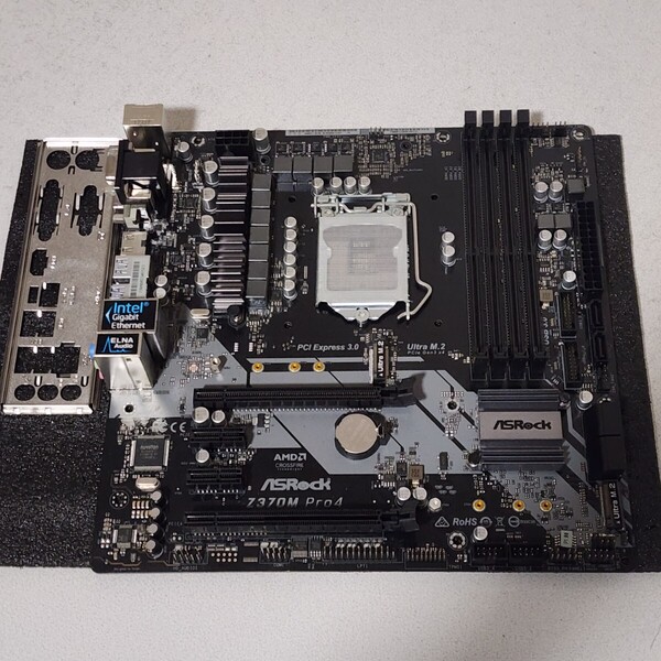 ASRock Z370M Pro4 IOパネル付属 LGA1151 MicroATXマザーボード 第8・9世代CPU対応 最新Bios 動作確認済 PCパーツ