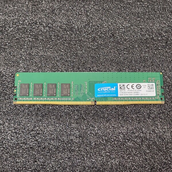 CRUCIAL DDR4-2400MHz 8GB (8GB×1枚キット) CT8G4DFS824A.C8FBD1 動作確認済み デスクトップ用 PCメモリ