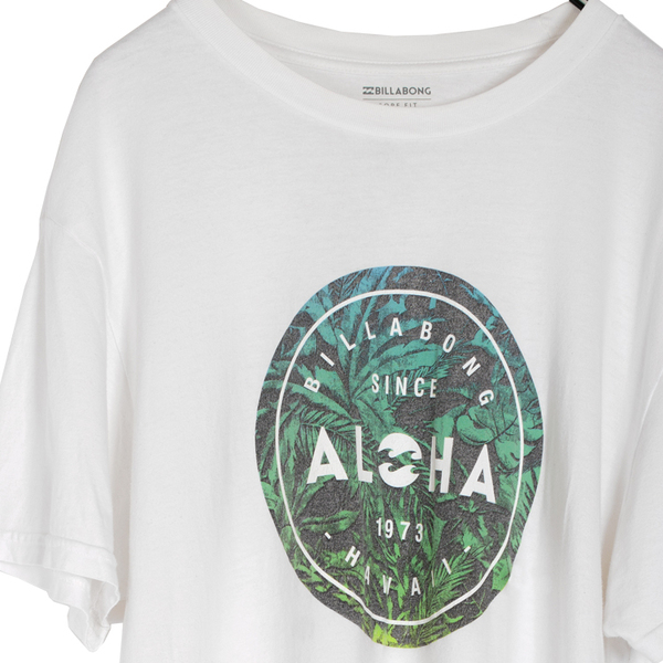 BILLABONG ビラボン半袖Tシャツ プリントロゴT 白 ホワイト メンズ Lサイズ 海 アロハ ハワイ サーフィン サーフ サーフィン