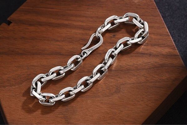 ブレスレット シルバー チェーン 925 メンズ 新品 バングル アンカー ストーン パワー クロス 喜平 マンテル 刻印 チェーンブレスレット