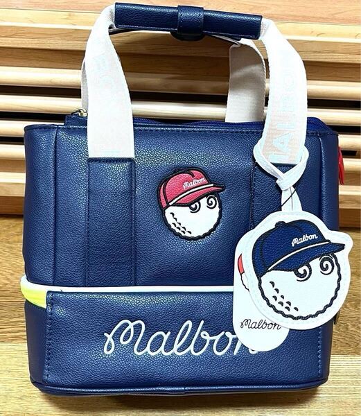 即発送対応2色●マルボンゴルフカートバッグ malbon golf ショルダーバック 大容量 小物入れ カラーネイビー