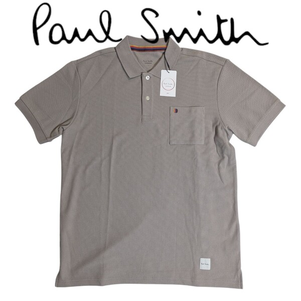 新品 ポールスミス Paul Smith 半袖 ポロシャツ L マルチスポット 胸ポケット有 ラウンジウェア メッシュ DRY ベージュ メンズ 男性 春 夏