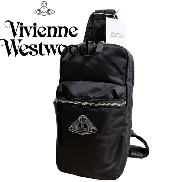 新品 Vivienne Westwood ヴィヴィアンウエストウッド ボディバッグ VWH331 エナメルORB ブラック オーブ メンズ 男性 紳士