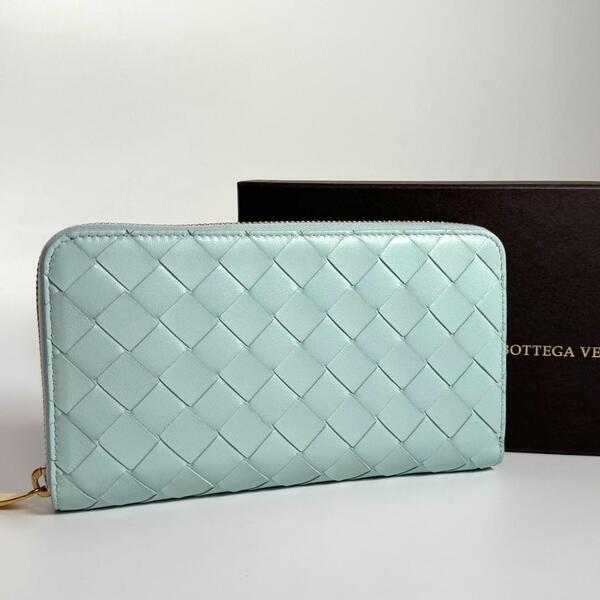 ICチップ BOTTEGA VENETA ボッテガヴェネタ イントレチャート ジップ アラウンド ウォレット 長財布 レディース 革小物 本革 レザー 箱付き