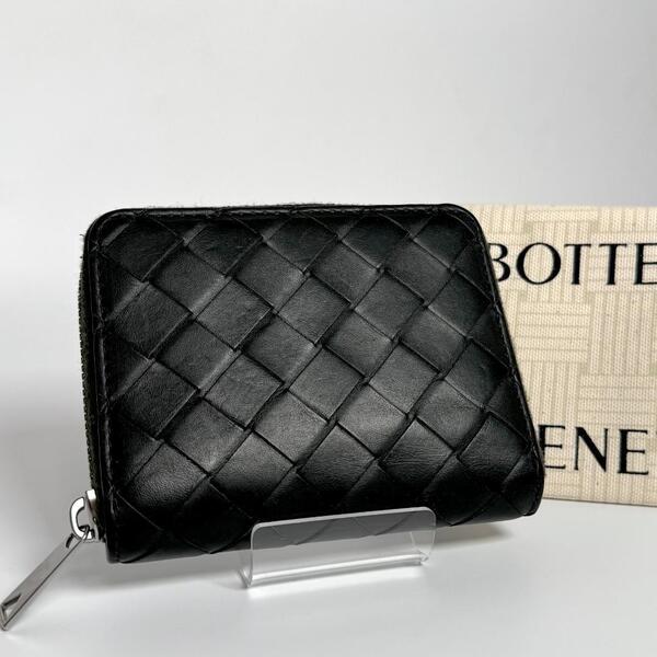 ICチップ ボッテガヴェネタ BOTTEGA VENETA ジップ アラウンド ウォレット コンパクト 折り財布 イントレチャート ユニセックス レザー
