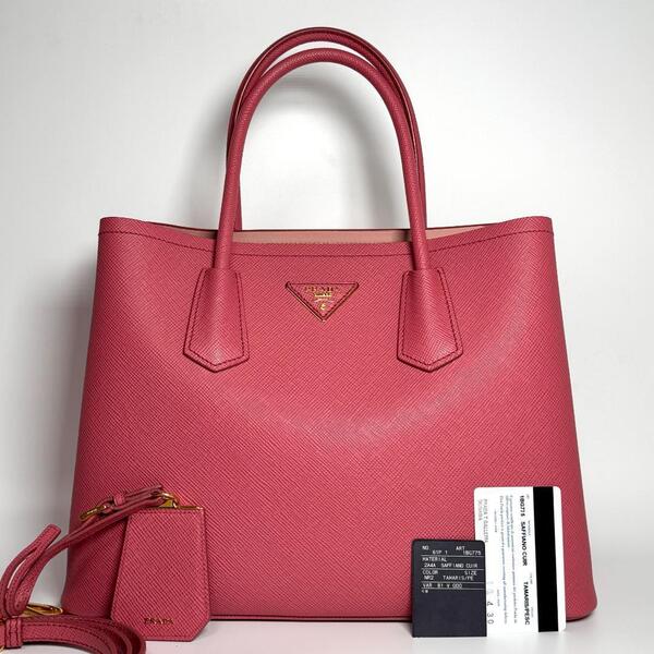 プラダ PRADA ピンク キュイル サフィアーノ 2way レザー ハンドバッグ ショルダーバッグ 1BG775 SAFFIANO CUIR 本革 レディース