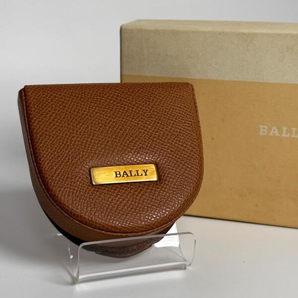 美品 BALLY バリー ロゴ コインケース 小銭入れ レザー 革小物 本革 ゴールド 小物入れ 箱付き メンズ レディース ユニセックス