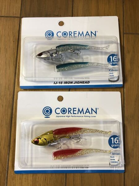 【新品】2個セット コアマン IJ-16 アイアンジグヘッド キビナゴイワシ アカキン 16g 検索)VJ 22 28 アルカリシャッド 90 75 70 36