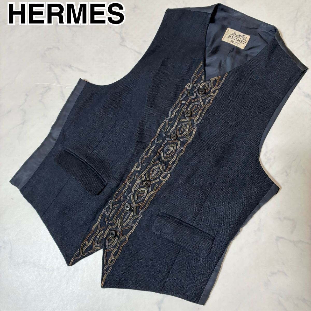 き*ー様 HERMES カシミア　ジレ　ネイビー　美品 2025年最新】HERMES レディース ベスト・ジレ・ビスチェの人気