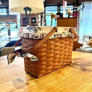 ロンガバーガー/Longaberger バスケット 大【1a】 かご カントリー ピクニック 木製 アメリカ 小物入れ インテリア雑貨 339420