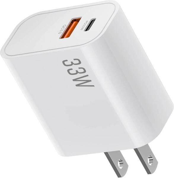 USB 充電器 ACアダプタ【33 W急速充電】USB-A TYPE-C【PSE