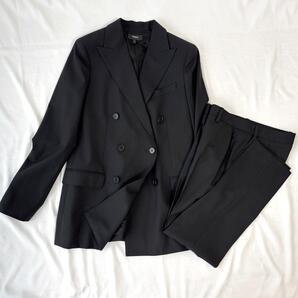 <未使用!!>■Theory セオリー ダブルセットアップ パンツスーツ ウール ビジネス エレガント ブラック 黒 2(M) 春夏 管:2507067