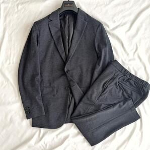 <極美品!!>■Theory セオリー セットアップ スーツ ジャケット パンツ ウエストゴム ビジネス お洒落 ネイビー 38 管:2507072