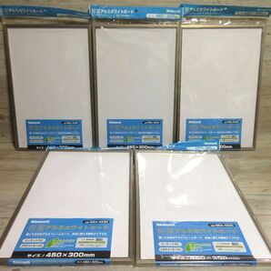 5枚セット★軽量アルミ ホワイトボード 450×300mm ナカバヤシ 各部屋 店舗 オフィス 会社 会議 学校 施設 イベント メニュー WBA-4530 ②
